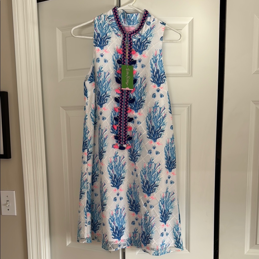 NWT Lilly Pulitzer Jane Shift in Seaspray Gray Off Shore Size 2